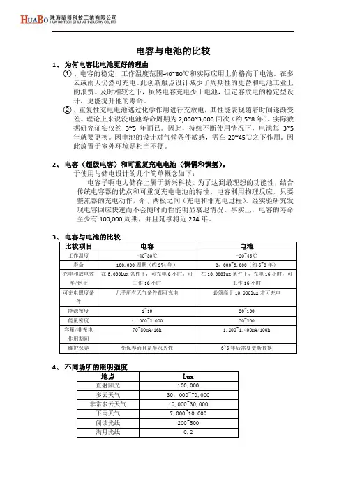 电容与电池的比较