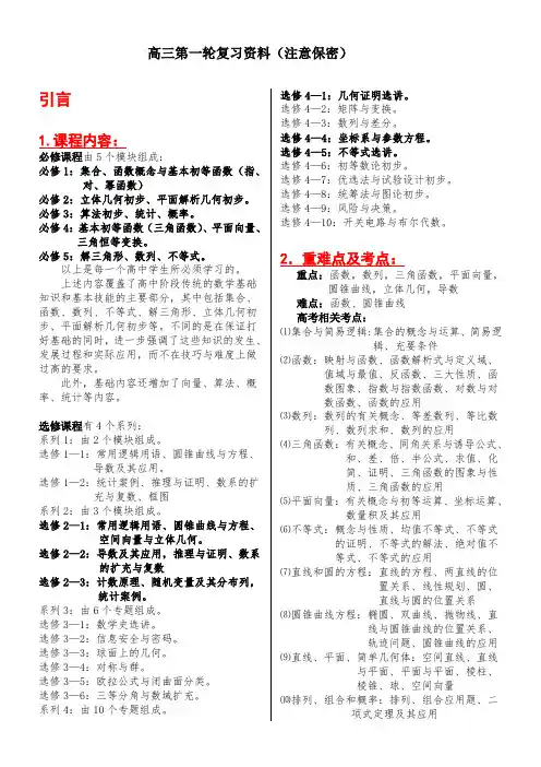 新课标人教A版高中数学全部知识点归纳总结