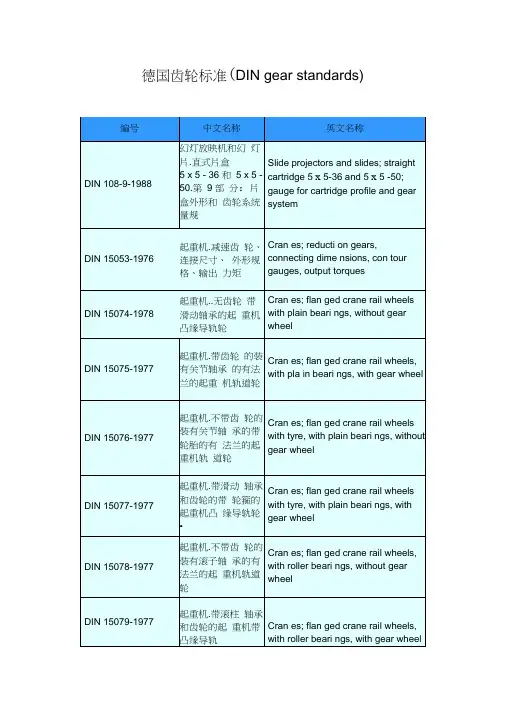 德国齿轮标准