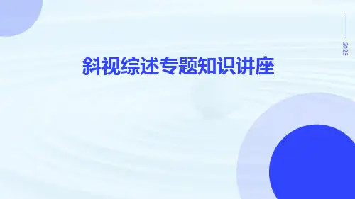 斜视综述专题知识讲座