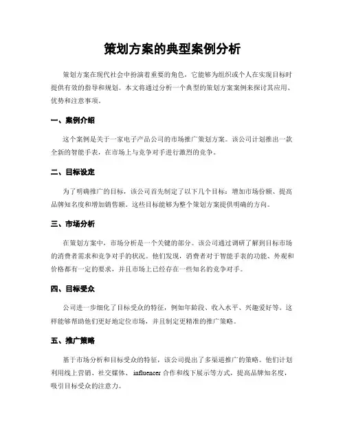 策划方案的典型案例分析