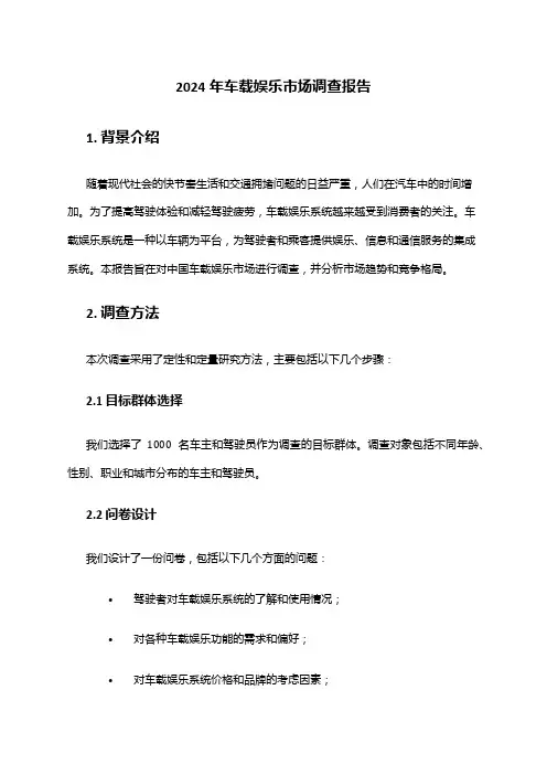 2024年车载娱乐市场调查报告