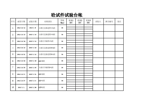 混凝土试块台账表