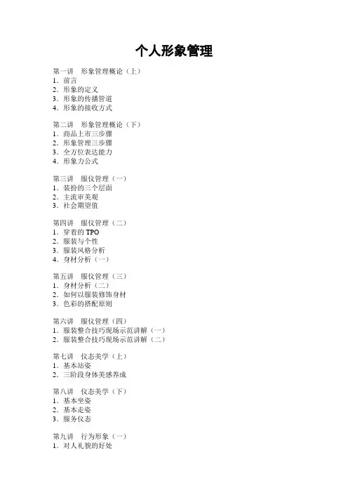 《魅力百分百——个人形象管理之道》