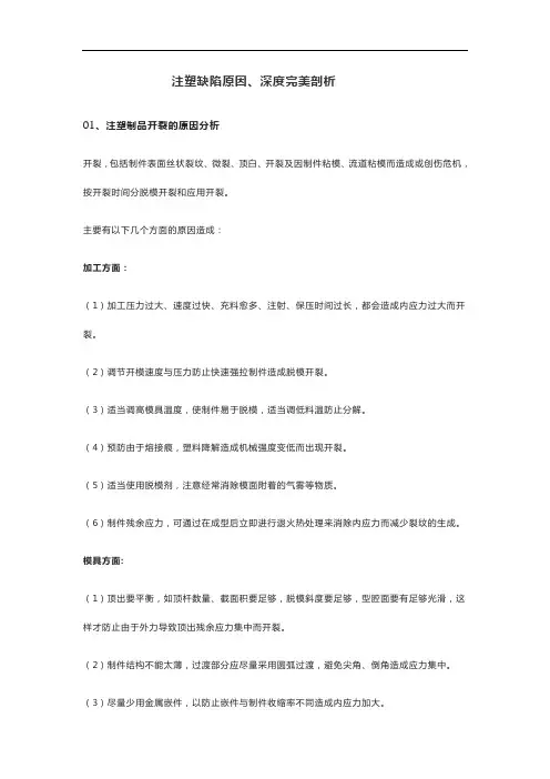 注塑缺陷原因深度完美剖析
