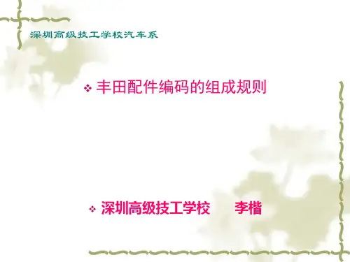 @@@@2-丰田配件编码的组成规则