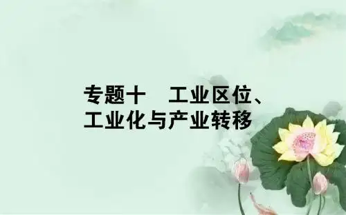 2019届高考地理二轮复习专题十工业区位工业化与产业转移课件