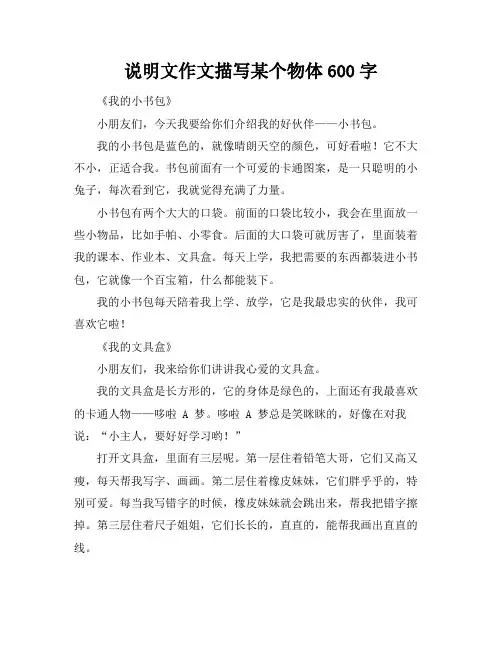 说明文作文描写某个物体600字