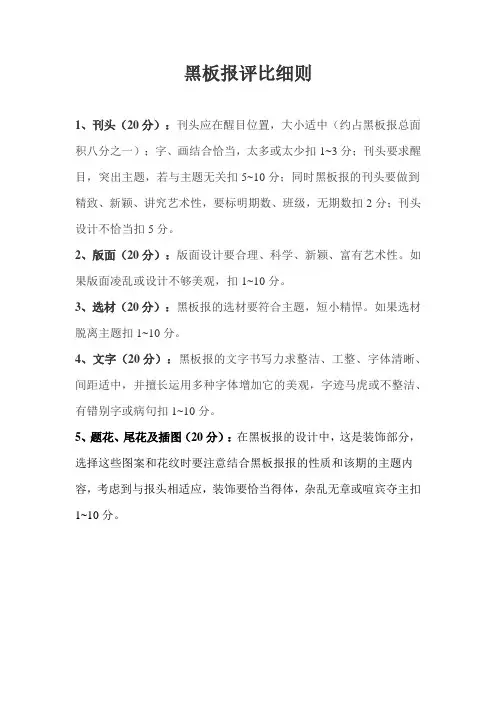 黑板报评比细则