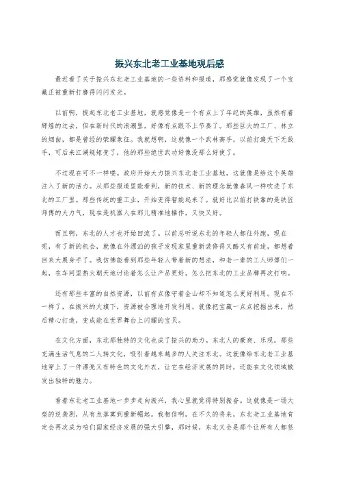 振兴东北老工业基地观后感