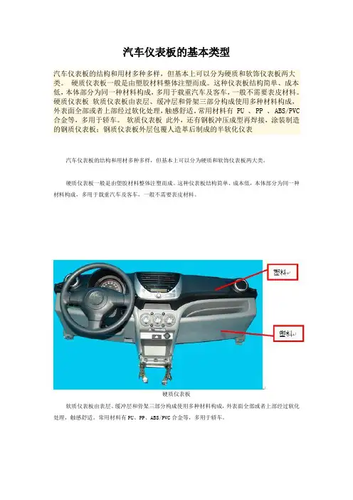 汽车仪表板的基本类型
