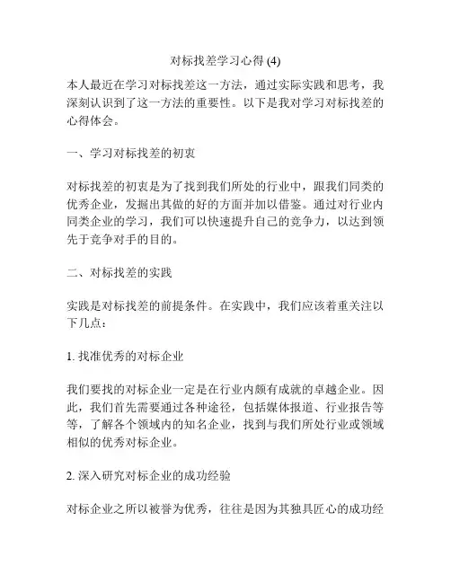 对标找差学习心得 (4)