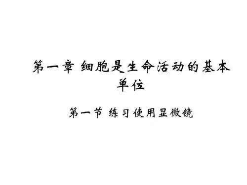 2019年秋人教版七年级上学期生物课件：2.1.1 练习使用显微镜(共33张PPT)