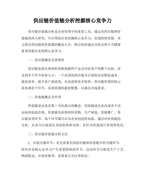 供应链价值链分析挖掘核心竞争力