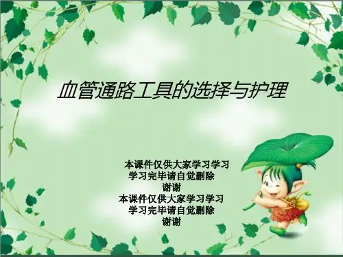 血管通路工具的选择与护理