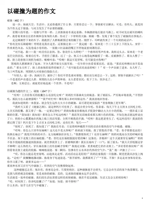 以碰撞为题的作文