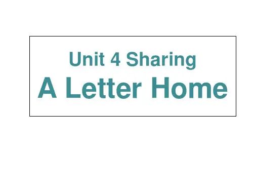 公开课 选修7 Unit4 sharing A letter home reading PPT课件