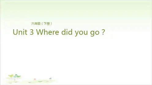六年级(下)英语公开课-Unit 3 Where did you go？Lesson 2 你上周去哪