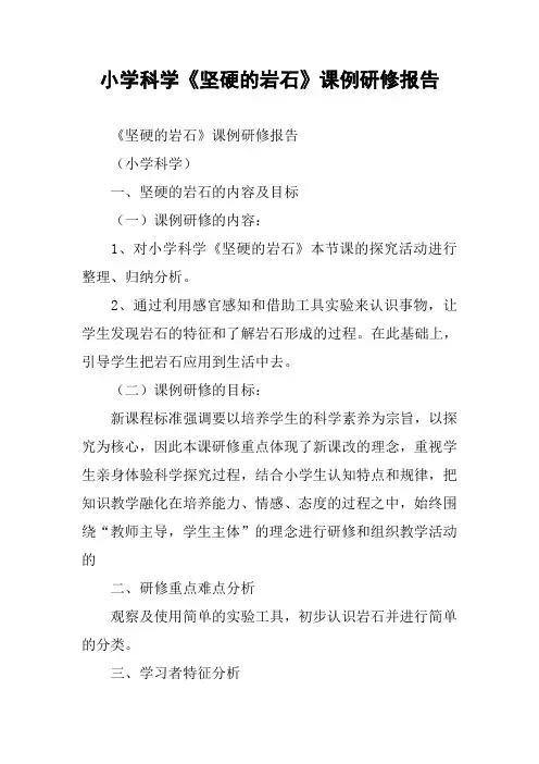 小学科学《坚硬的岩石》课例研修报告