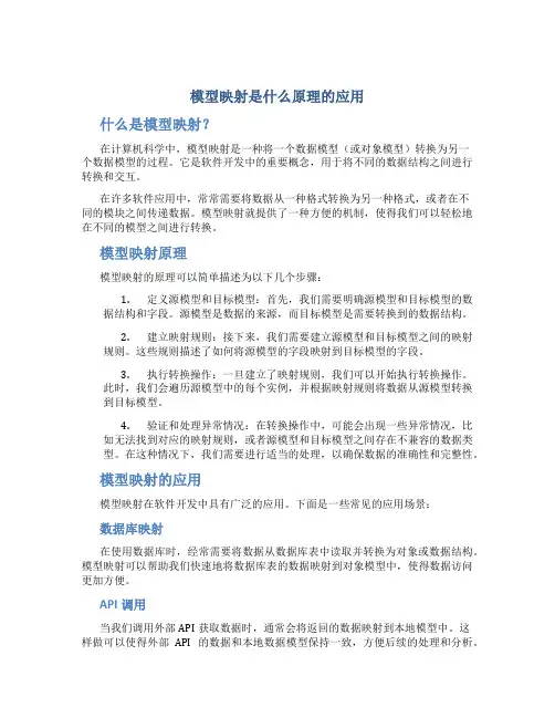 模型映射是什么原理的应用