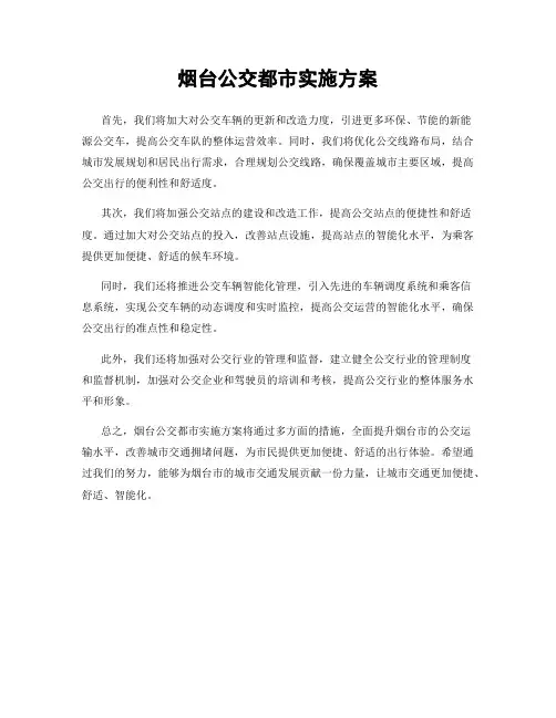烟台公交都市实施方案