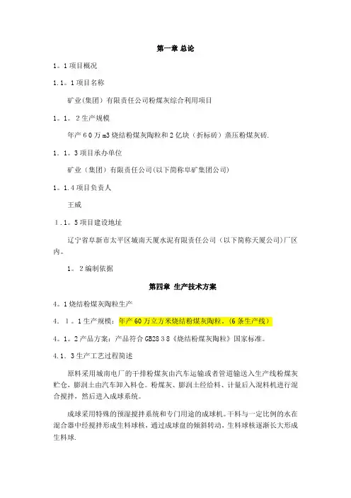 粉煤灰综合利用项目可行性研究报告