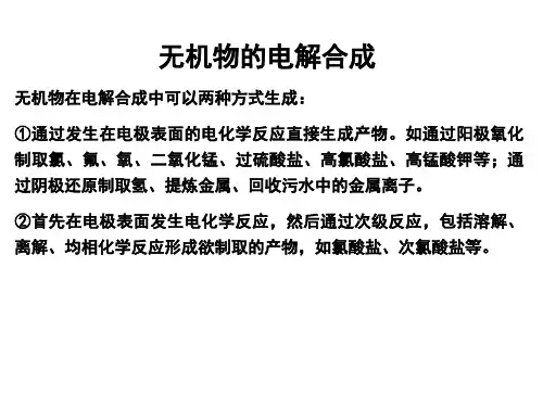 无机物电解工业