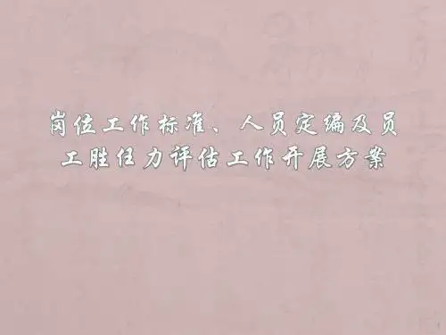 工作标准定编及员工胜任力工作开展方案ppt课件
