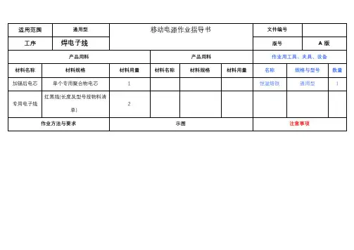 移动电源专用作业指导书模板