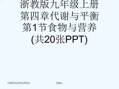 浙教版九级上册第四章代谢与平衡第1节食物与营养(共20张PPT)[可修改版ppt]
