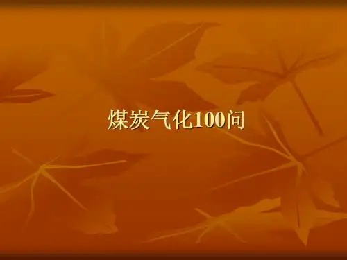 煤炭气化100问