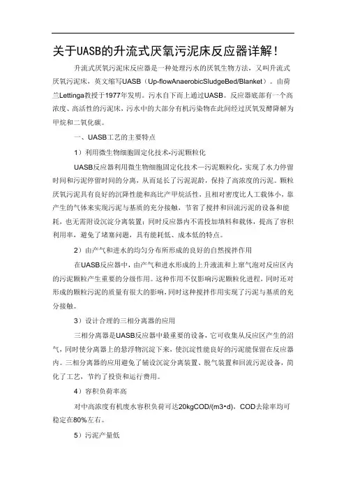 关于UASB的升流式厌氧污泥床反应器详解
