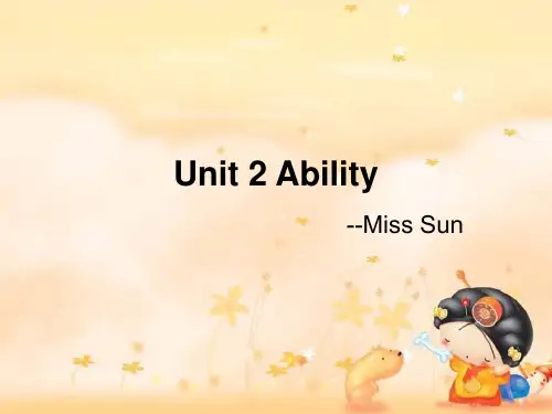 闽教版小学英语三下 Unit 2 Ability