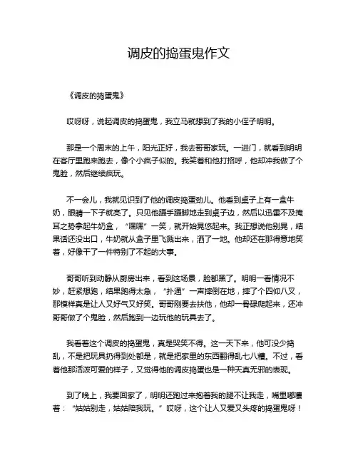 调皮的捣蛋鬼作文