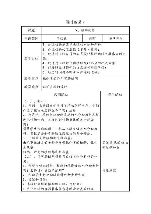 9、植物的根