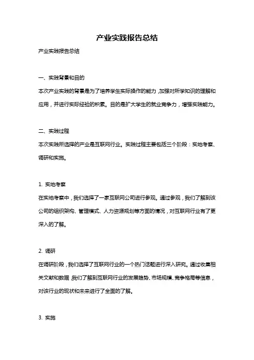 产业实践报告总结