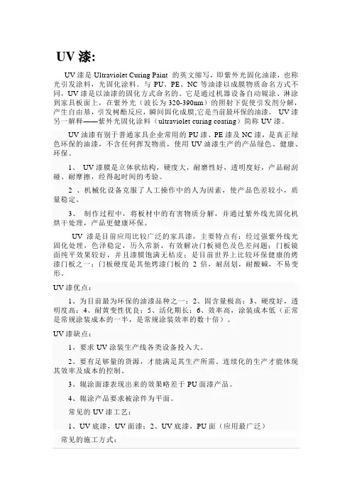 UV漆和PU漆简介