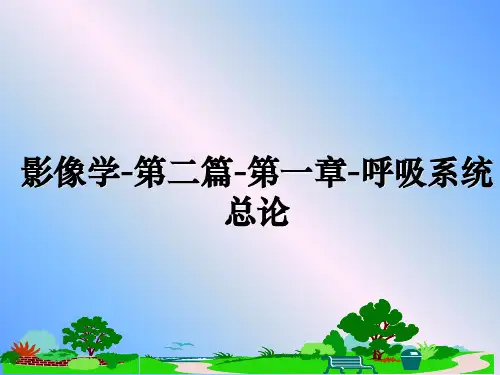 最新影像学-第二篇-第一章-呼吸系统总论教学讲义PPT课件