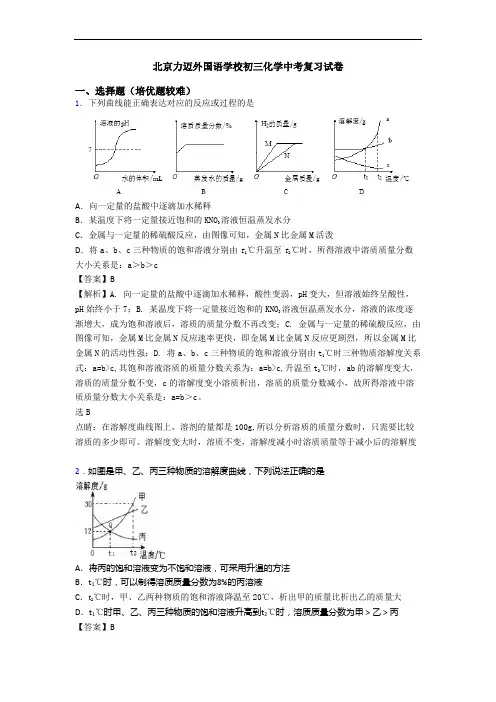 北京力迈外国语学校初三化学中考复习试卷