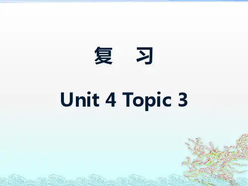八上仁爱英语复习课件Unit 4  Topic 3