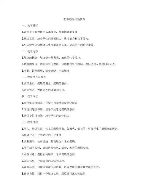 初中燃烧实验教案