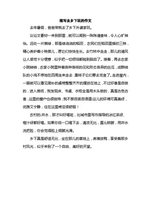 描写去乡下玩的作文