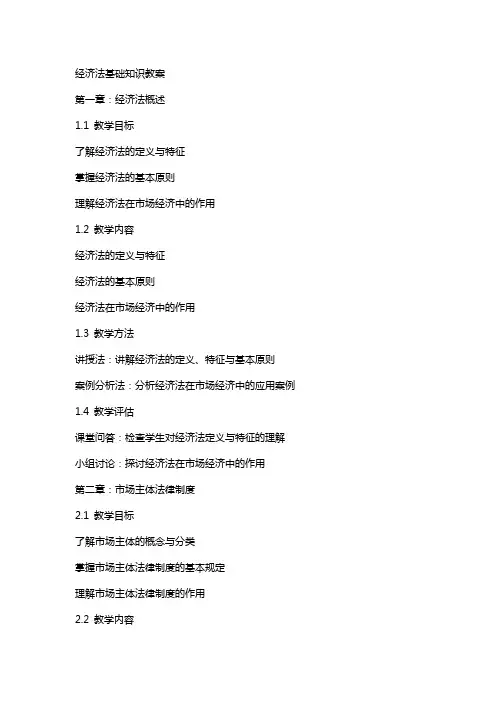 经济法基础知识教案