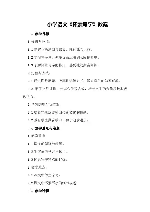 小学语文《怀素写字》教案
