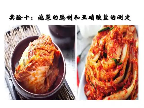 实验10 泡菜的腌制和亚硝酸的测定