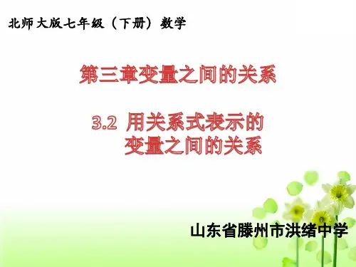 北师大版七年级下册数学3.2用关系式表示变量之间的关系(20张ppt)