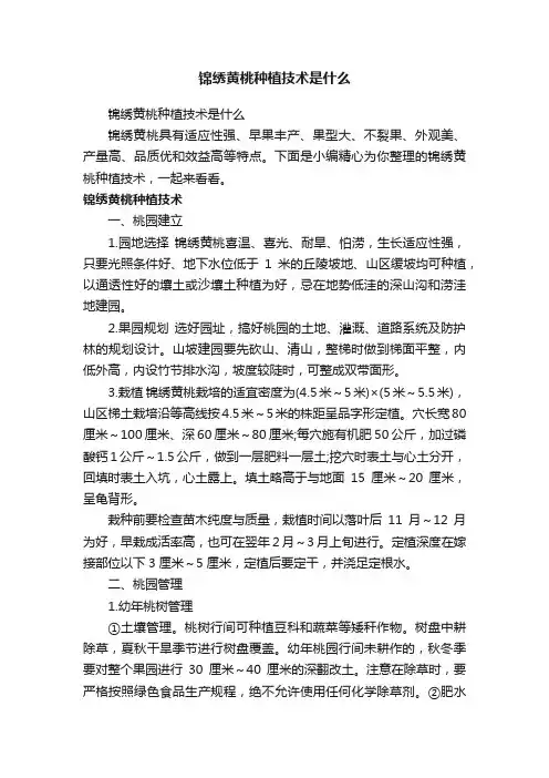 锦绣黄桃种植技术是什么
