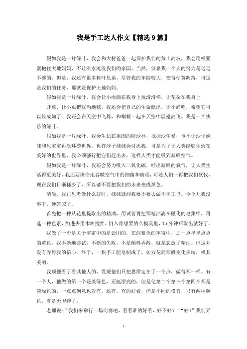 精选我是手工达人作文【9篇】