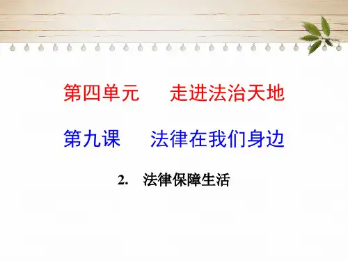 部编版《法律保障生活》一等奖公开课PPT1
