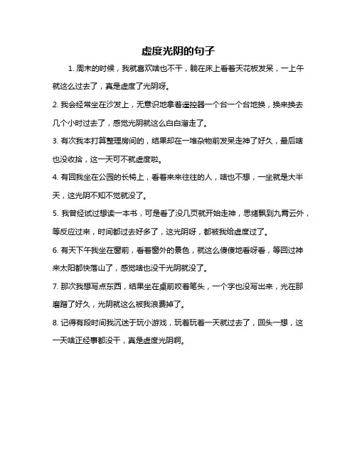 虚度光阴的句子